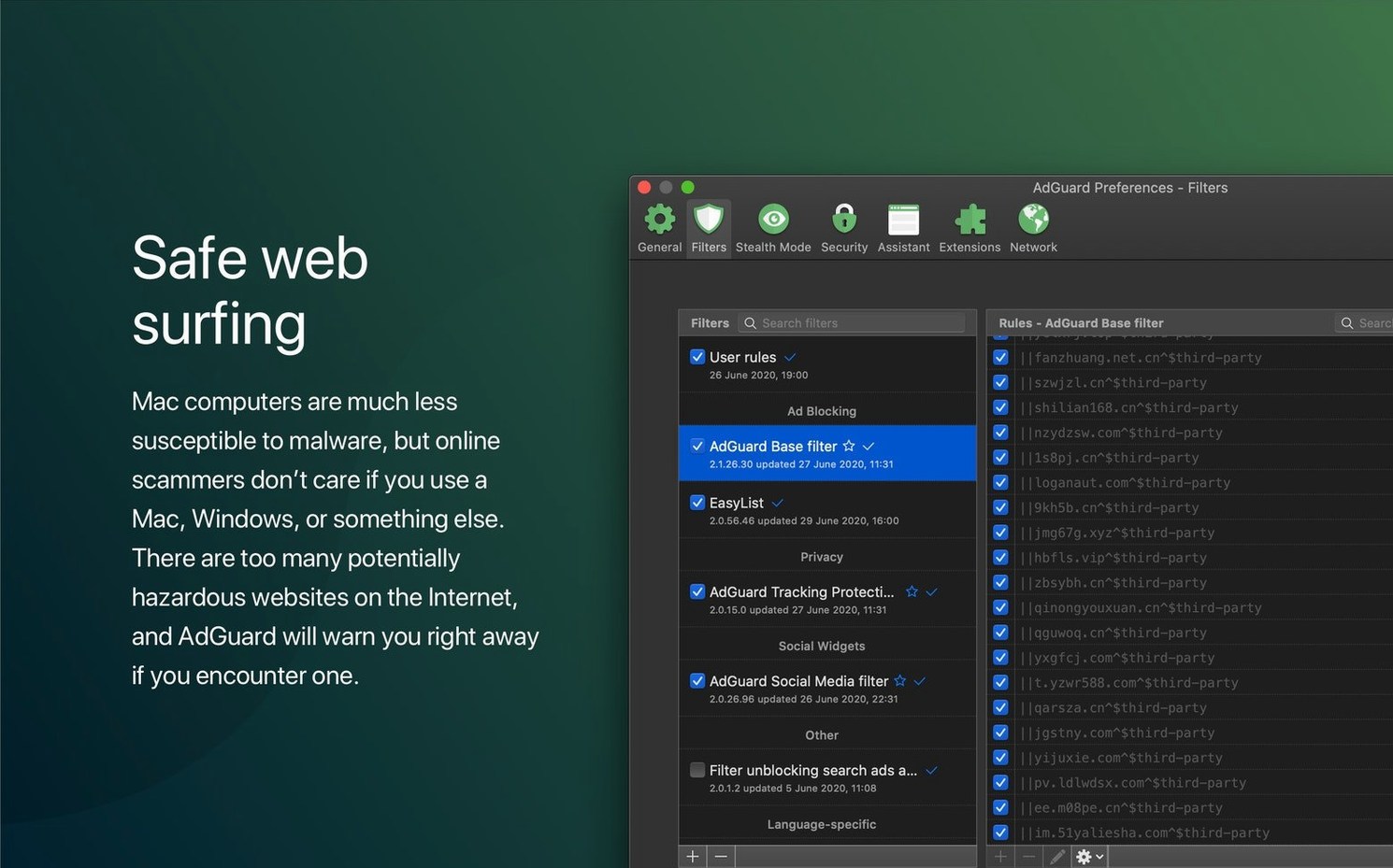 Adguard UI, 2 of 4 Adguard feature view 2