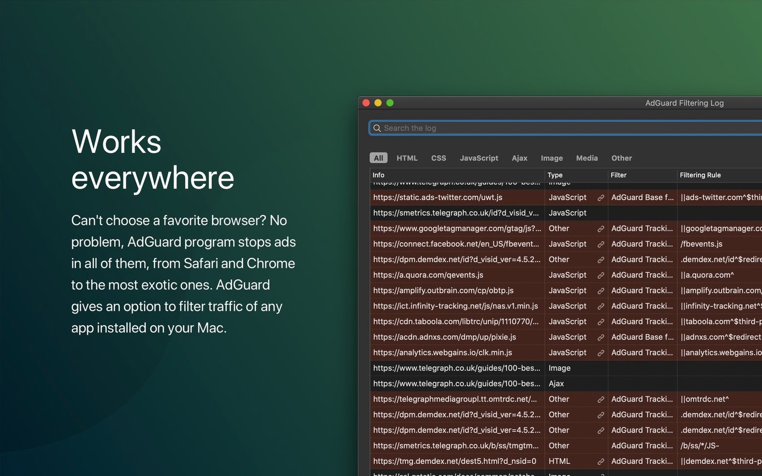 Adguard UI, 3 of 4 Adguard feature view 3