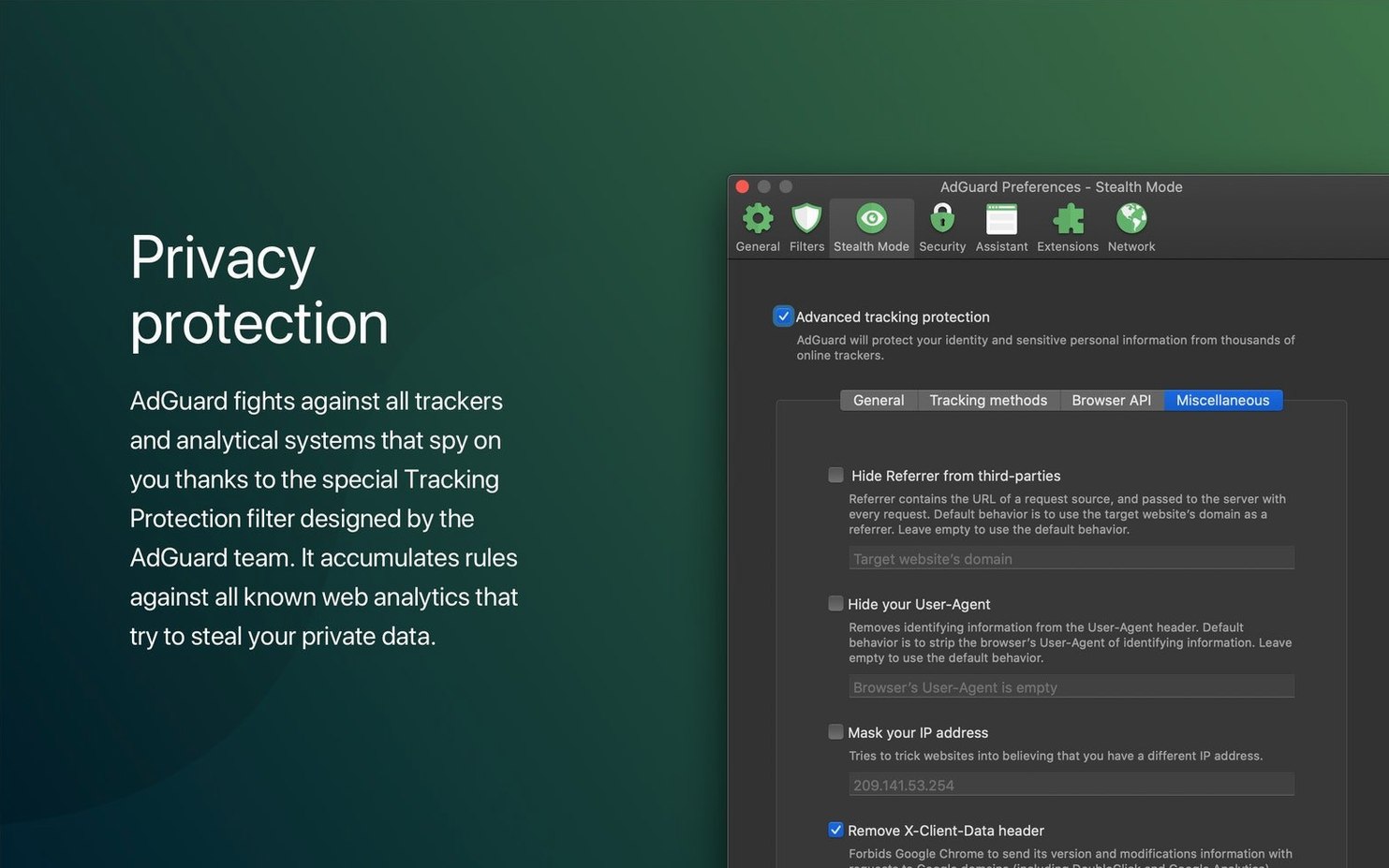 Adguard UI, 4 of 4 Adguard feature view 4
