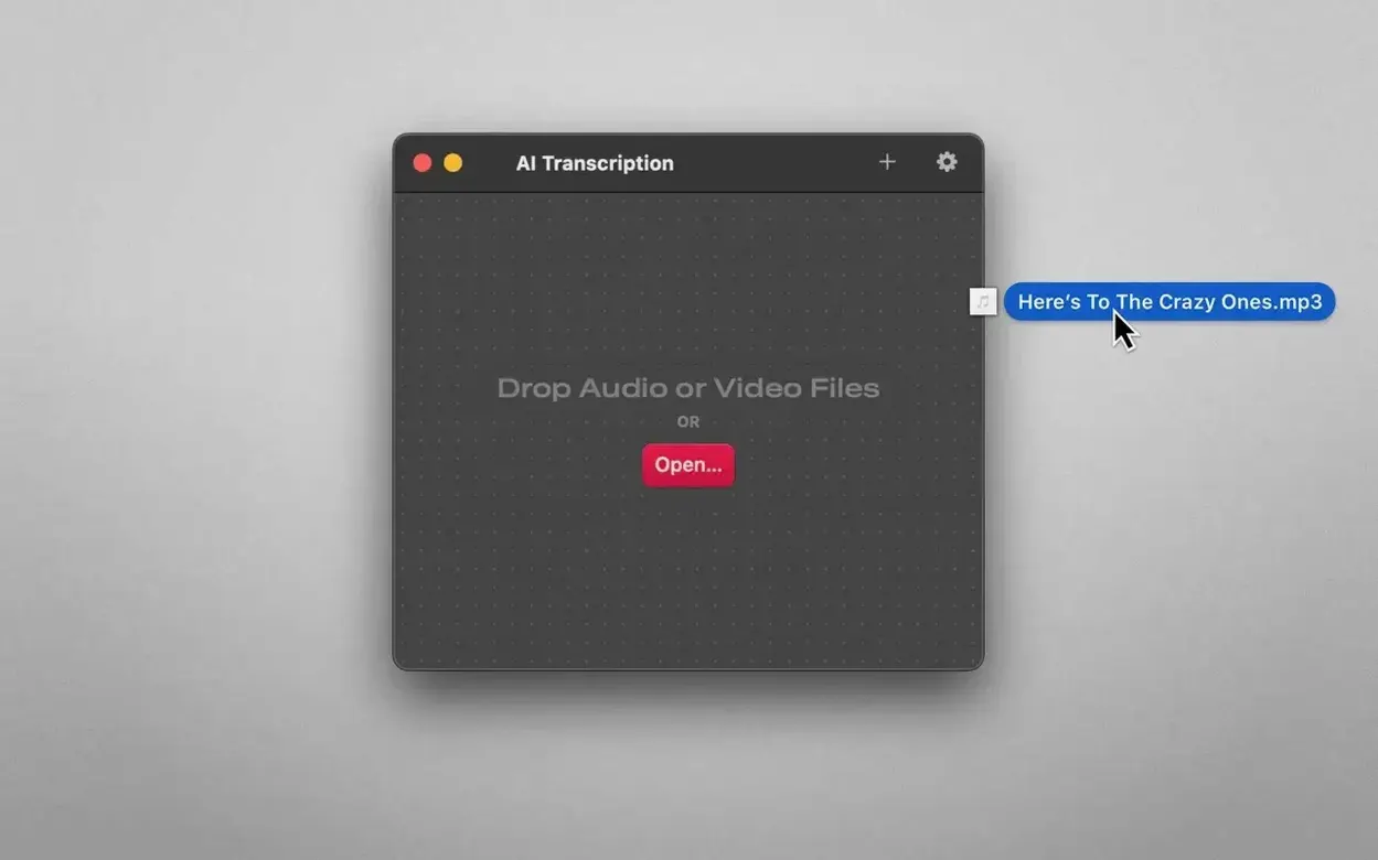AI Transcription UI, 1 of 4 ai transcription: dashboard