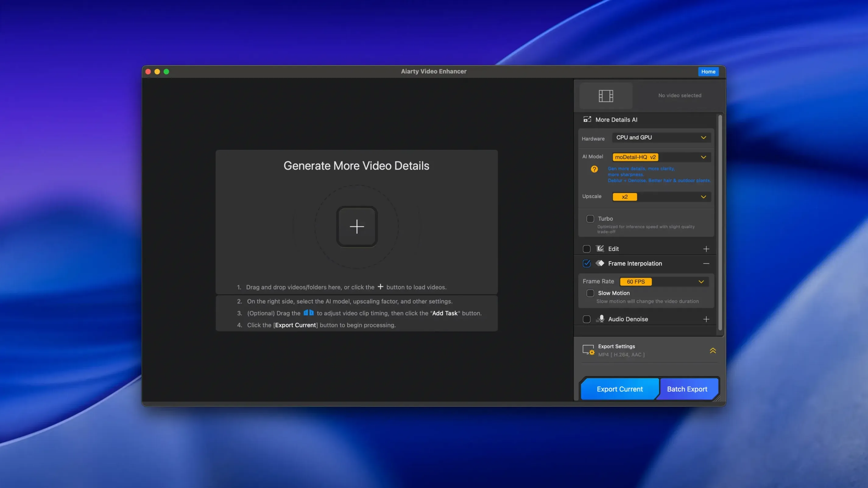 Aiarty Video Enhancer — look #1 aiarty video enhancer download: dashboard