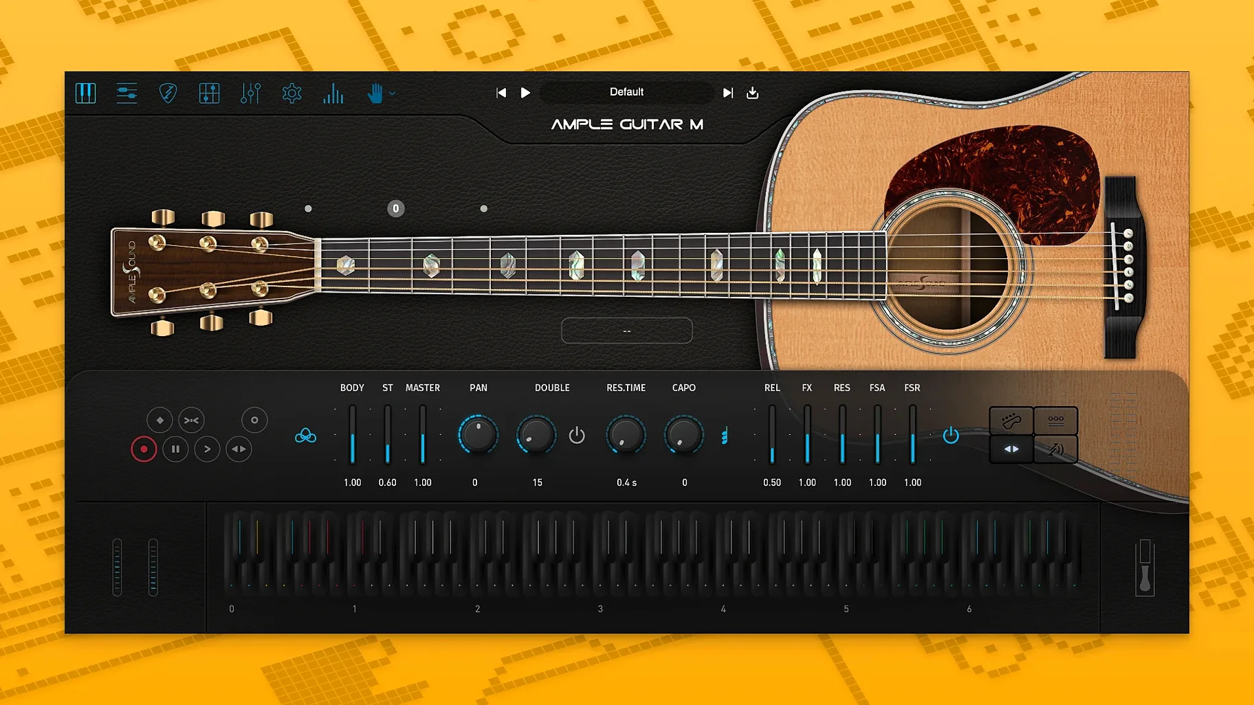 Ample Guitar M UI, 1 of 1 ample guitar mac — app window