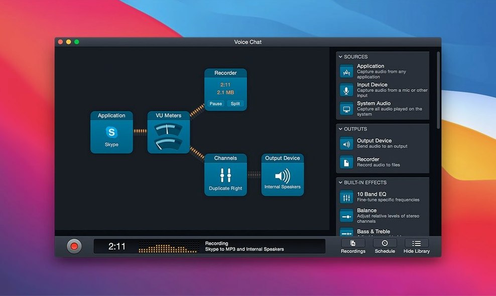 Audio Hijack — look #3 Audio Hijack 4.6.0, screen 3