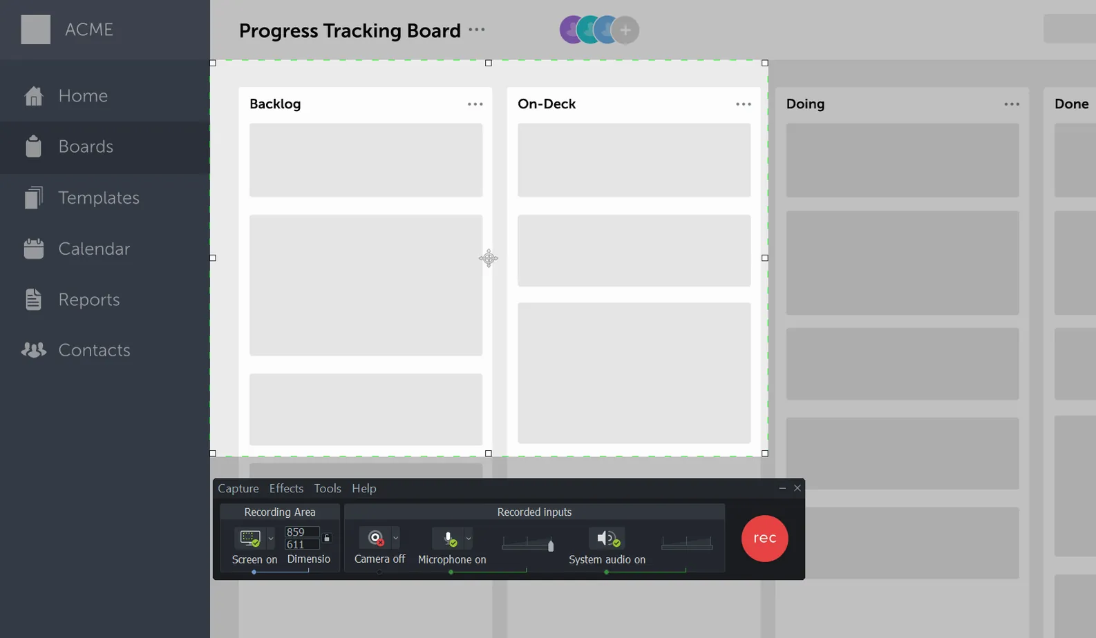 Camtasia — look #1 camtasia macos: dashboard