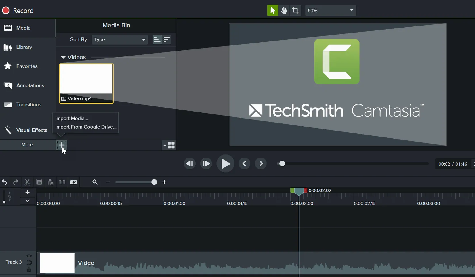 Camtasia — look #2 Camtasia 2026.2.4, screen 2