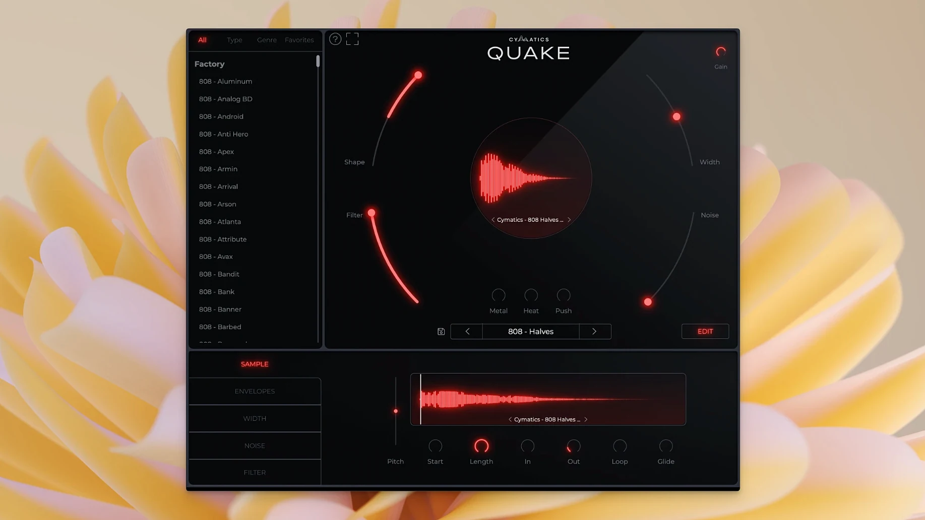 Cymatics QUAKE UI, 1 of 1 cymatics quake plugin: dashboard