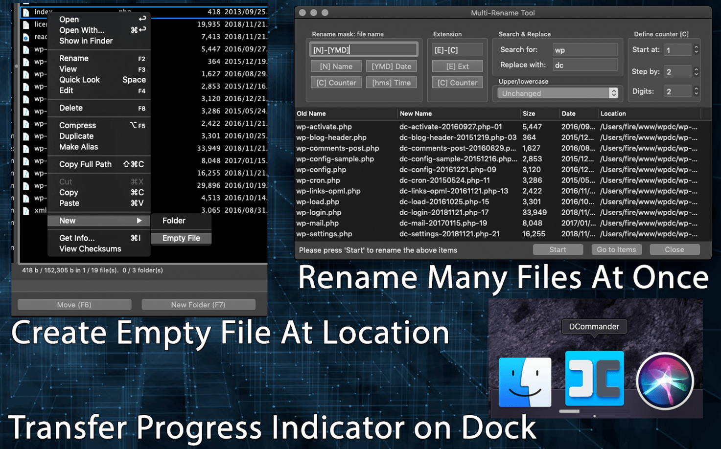 DCommander UI, 2 of 4 DCommander feature view 2