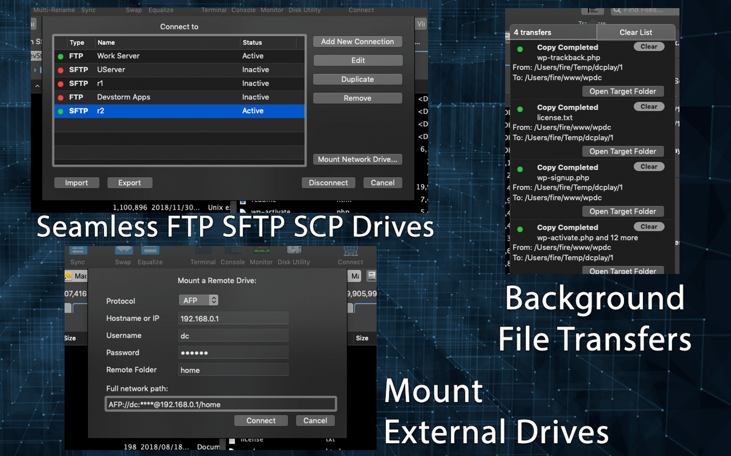 DCommander UI, 4 of 4 DCommander feature view 4