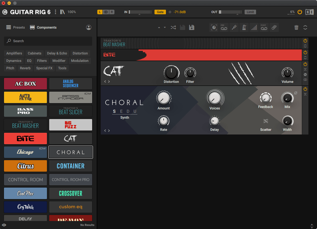 Guitar Rig UI, 3 of 3 Guitar Rig feature view 3