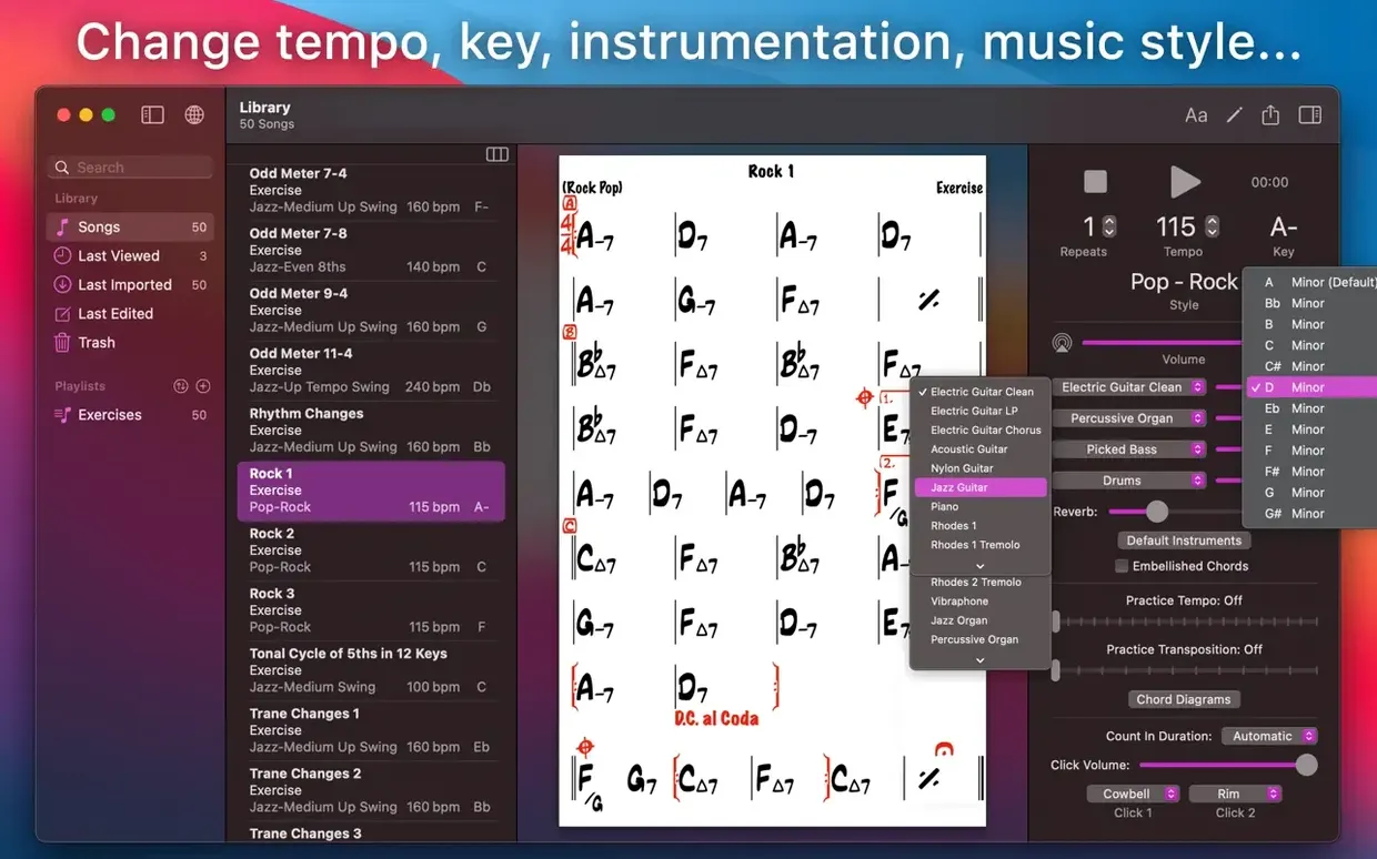 iReal Pro UI, 2 of 4 iReal Pro feature view 2