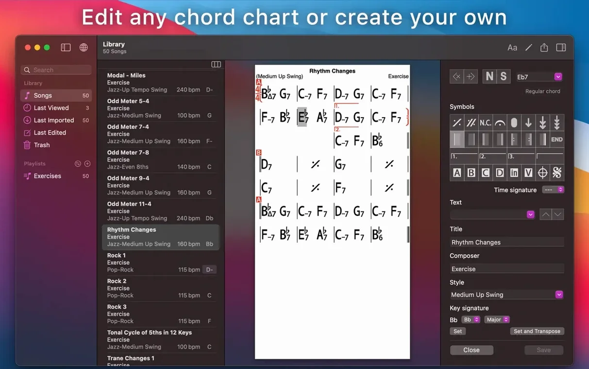 iReal Pro UI, 4 of 4 iReal Pro feature view 4