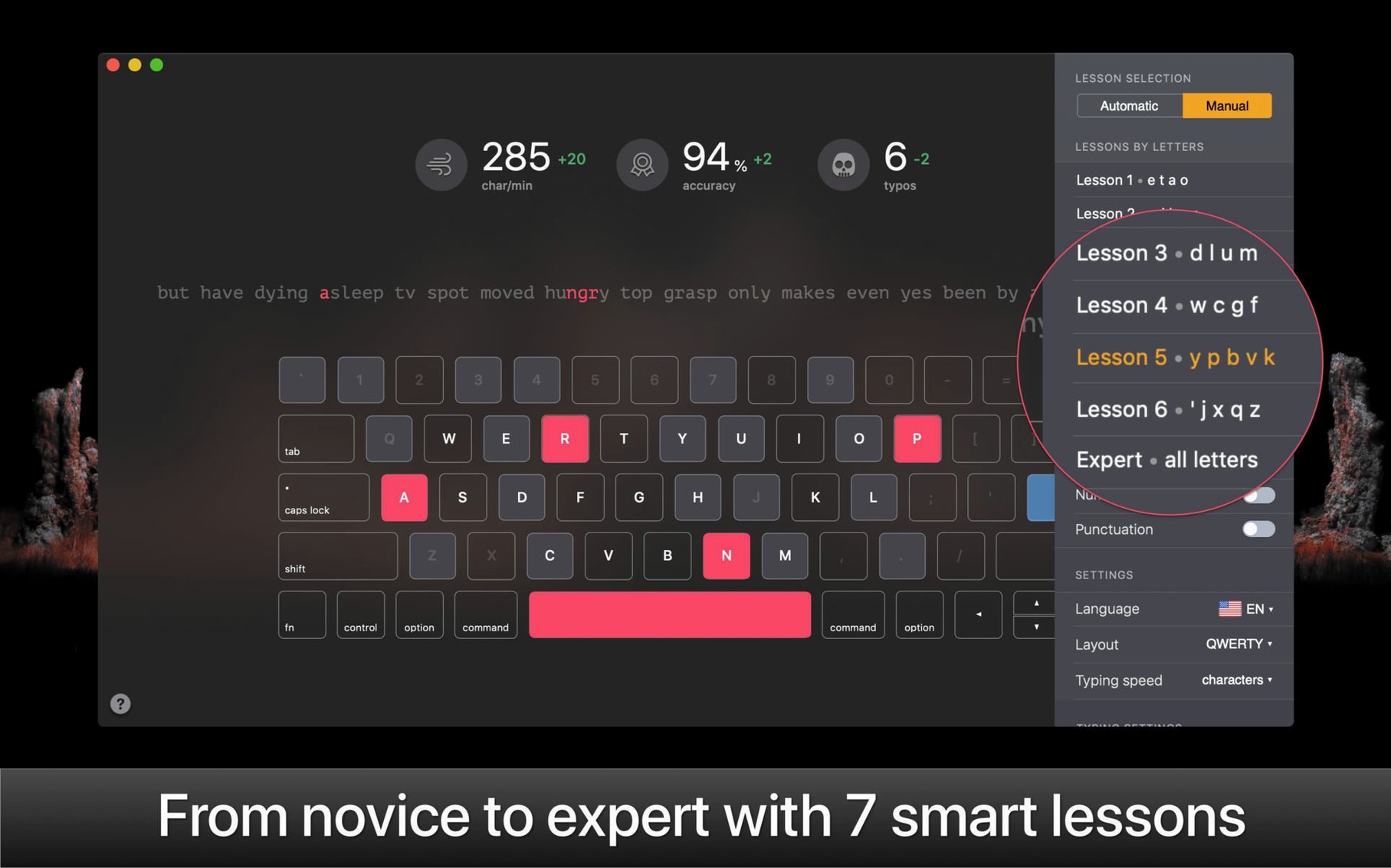 KeyKey UI, 2 of 4 KeyKey feature view 2