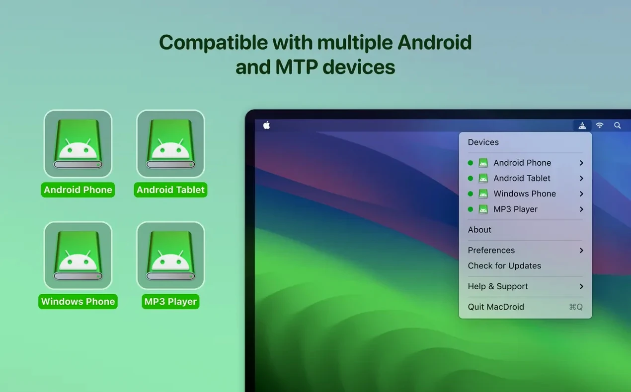 MacDroid Pro UI, 5 of 6 MacDroid Pro feature view 5