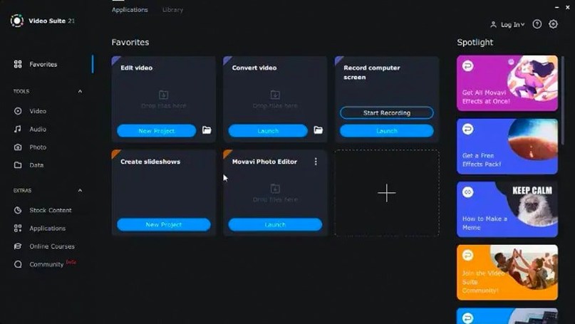 Movavi Video Suite UI, 3 of 4 Movavi Video Suite feature view 3