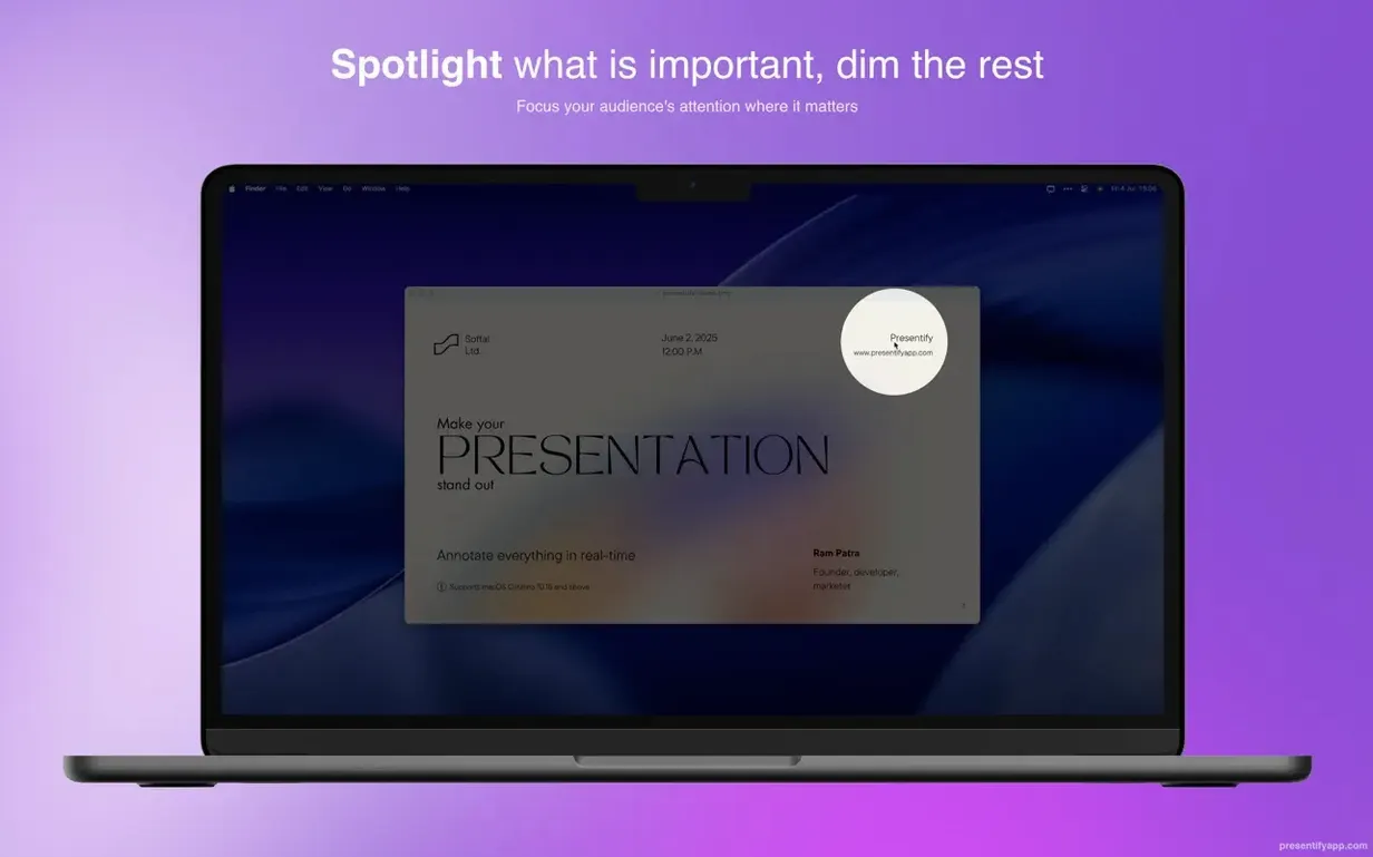 Presentify UI, 6 of 8 Presentify feature view 6