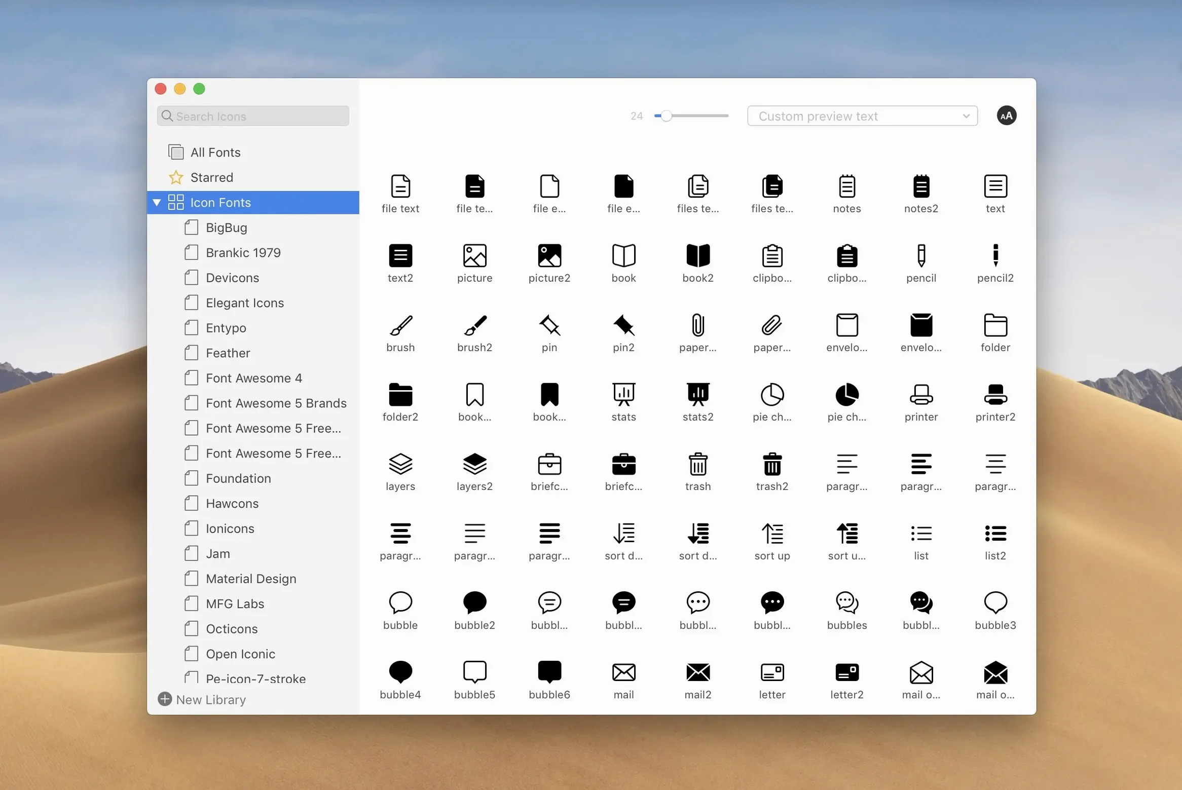 RightFont UI, 4 of 4 RightFont feature view 4