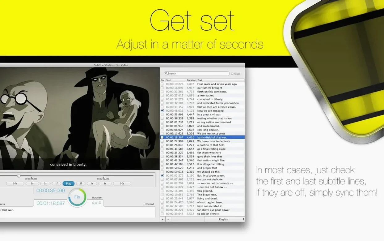 Subtitle Studio UI, 3 of 5 Subtitle Studio feature view 3