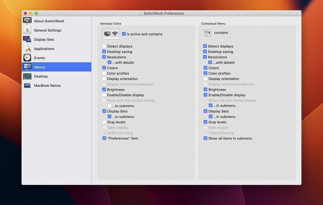 SwitchResX — look #1 switchresx download mac: dashboard