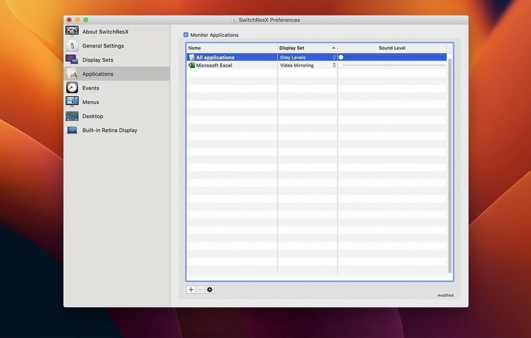 SwitchResX — look #4 SwitchResX 4.14.2, screen 4