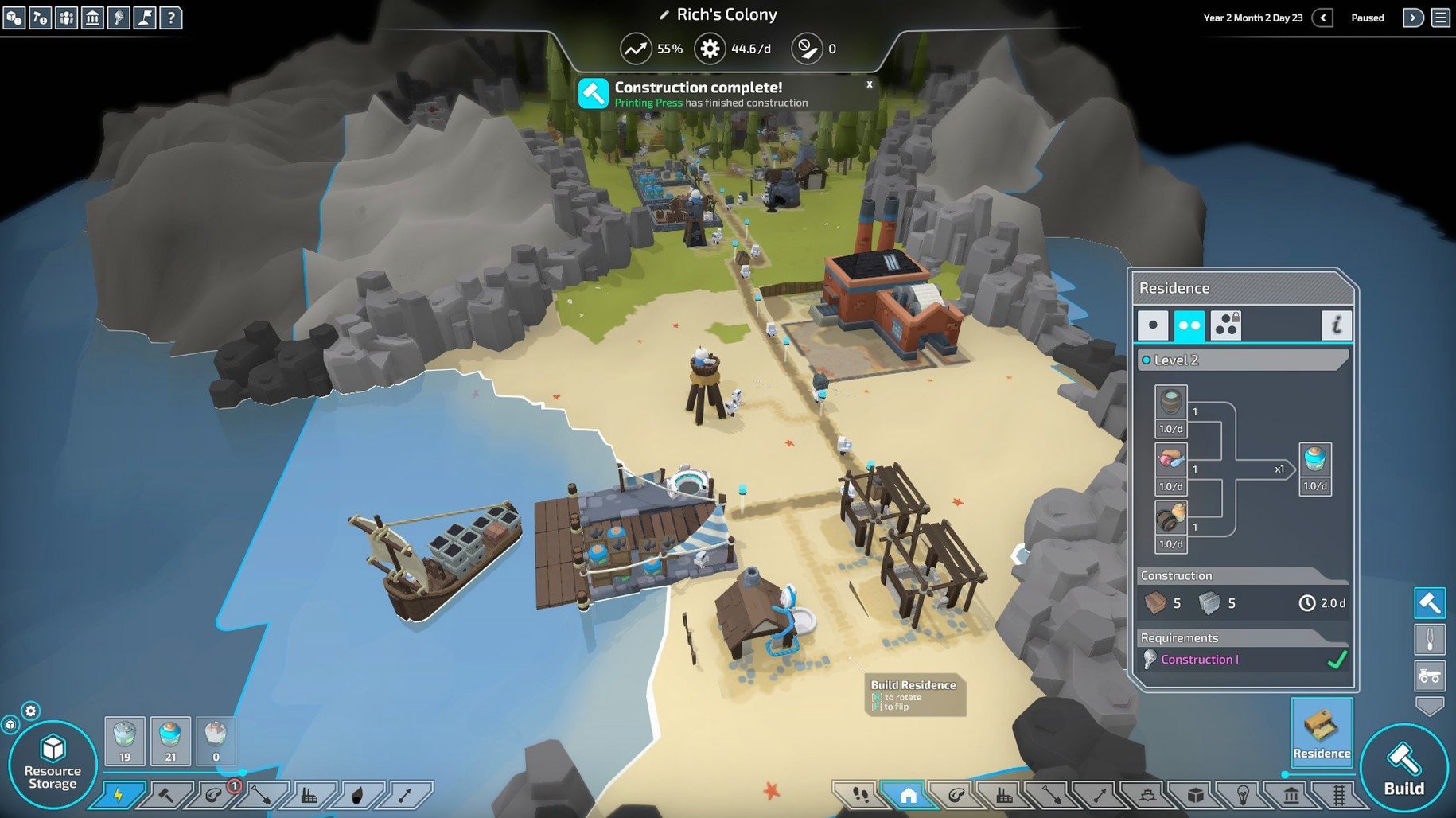 The Colonists UI, 4 of 6 The Colonists feature view 4