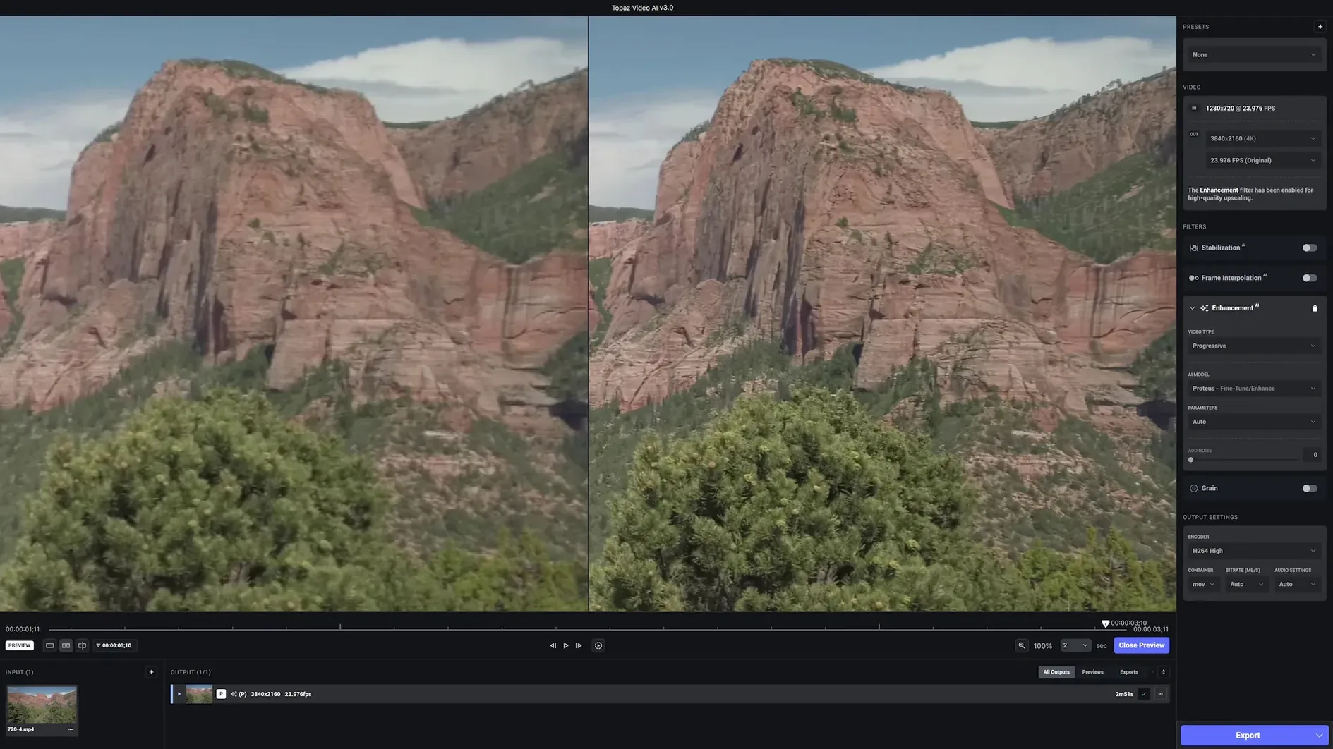 Topaz Video AI — look #1 topaz for mac: dashboard