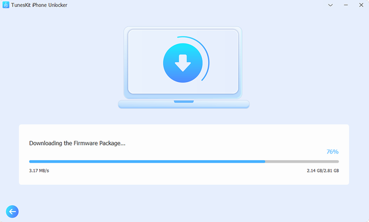 TunesKit iPhone Unlocker UI, 3 of 4 TunesKit iPhone Unlocker feature view 3
