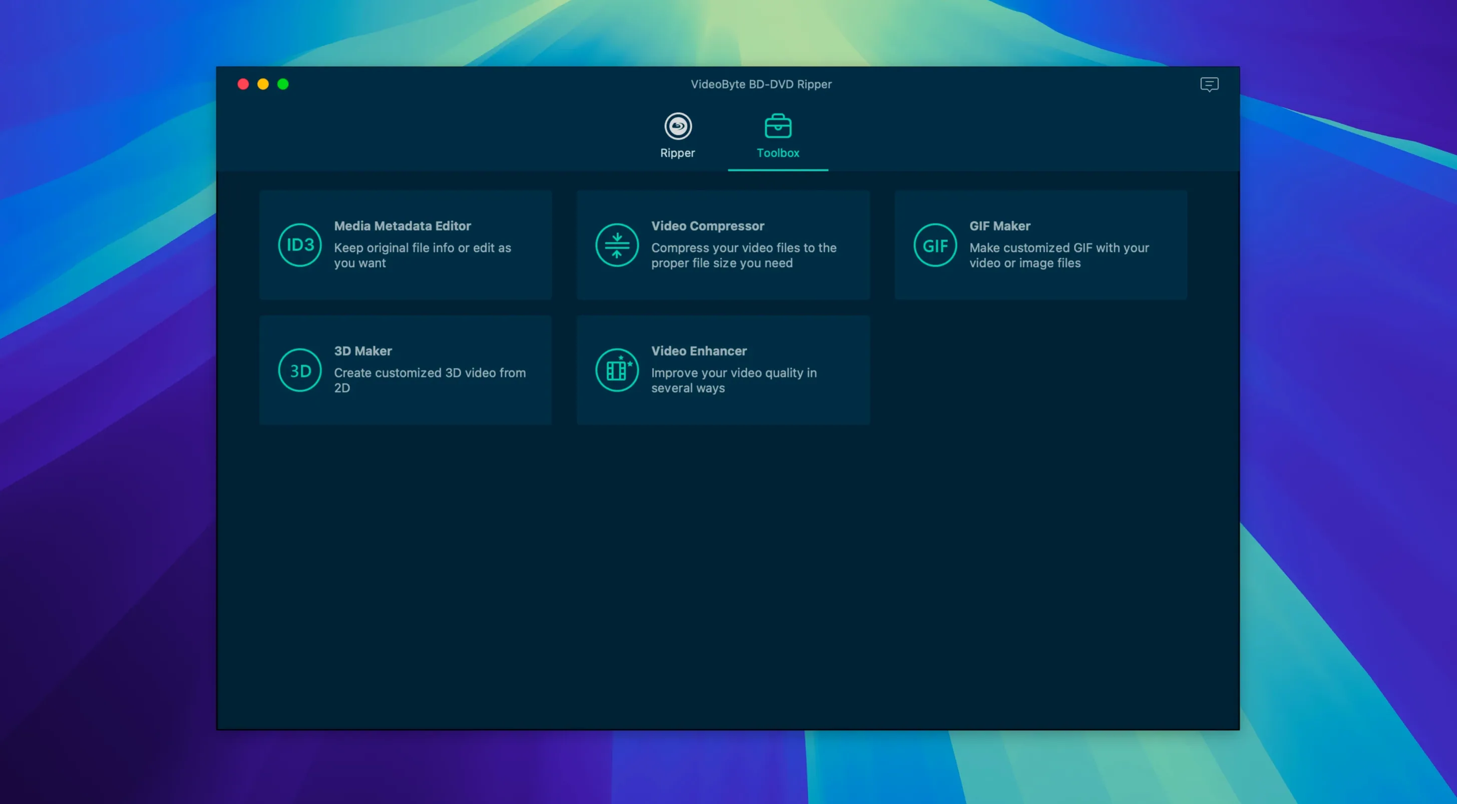 VideoByte BD-DVD Ripper UI, 2 of 2 VideoByte BD-DVD Ripper feature view 2
