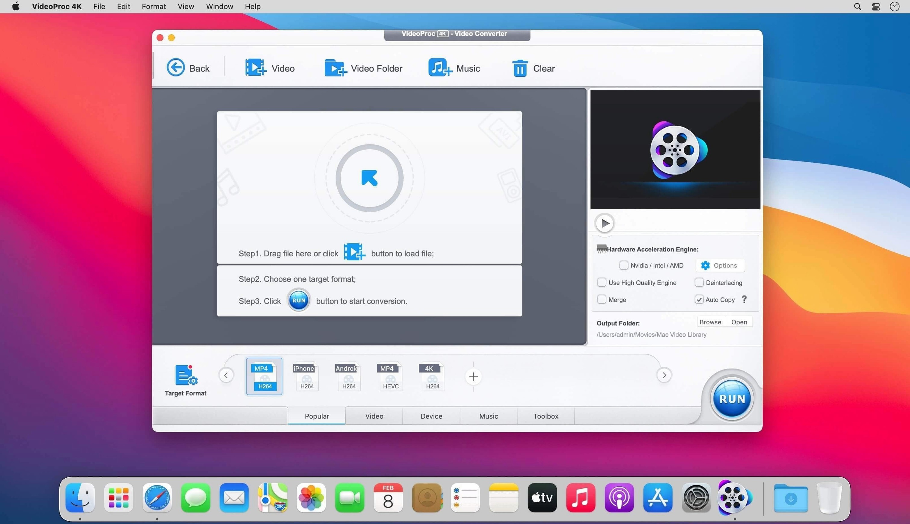 VideoProc Converter UI, 2 of 3 VideoProc Converter feature view 2