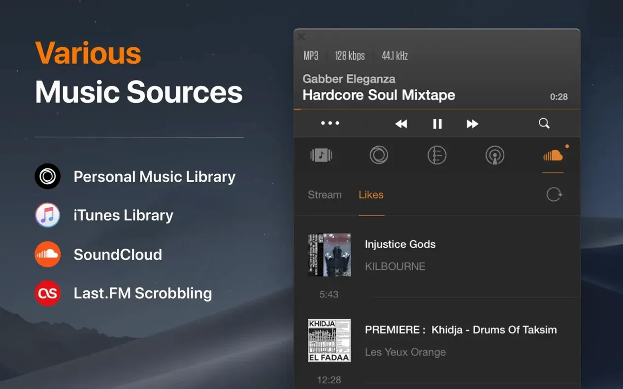 VOX: MP3 & FLAC Music Player UI, 3 of 4 VOX: MP3 & FLAC Music Player feature view 3